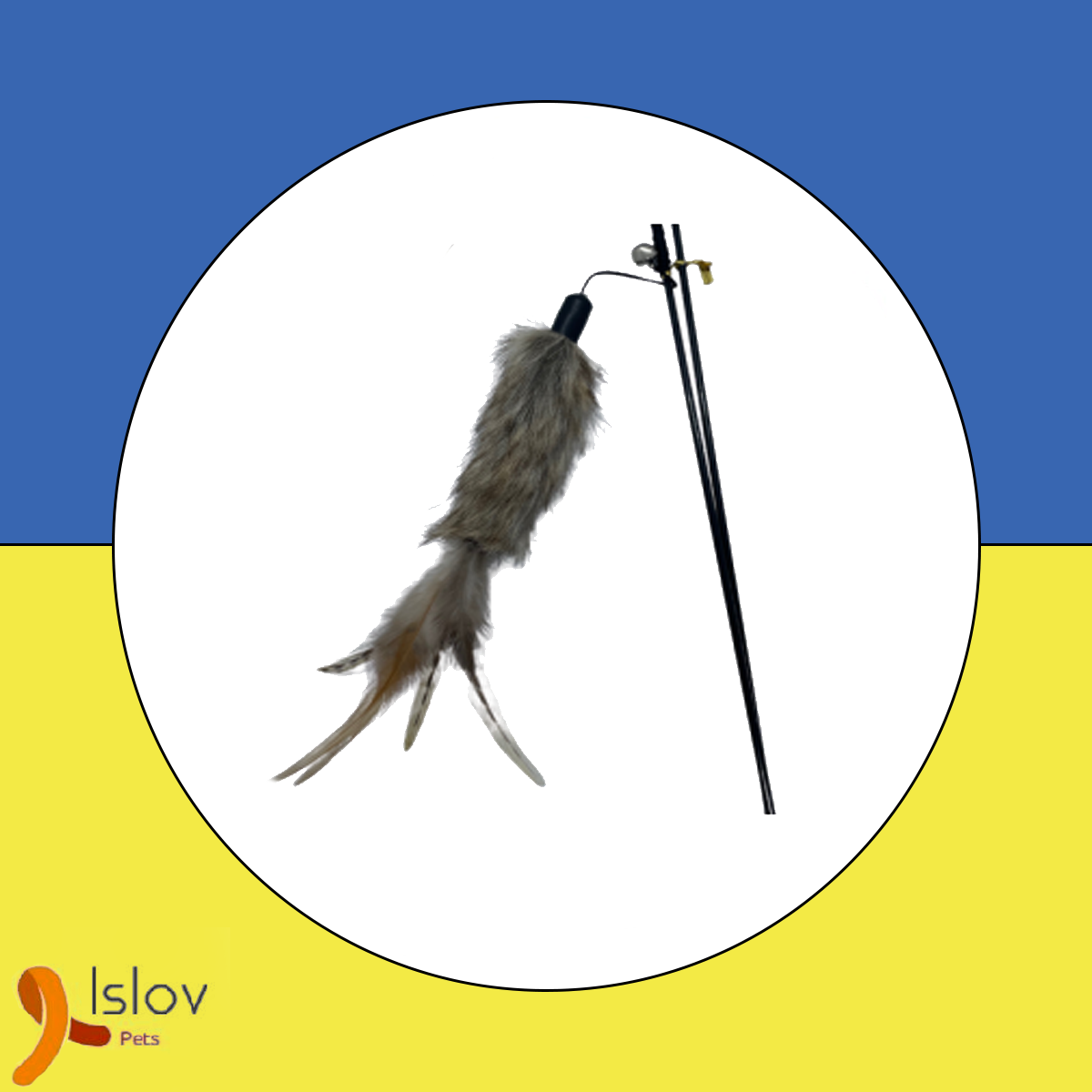 Billipets - ⽑絨尾特⻑貓棒玩具 - 90CM