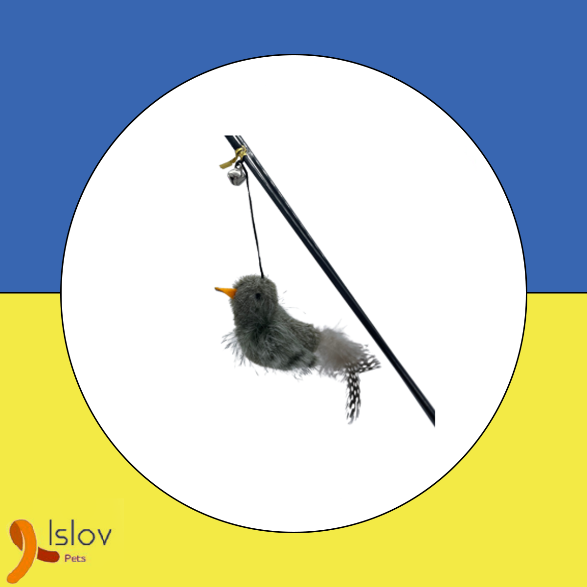 Billipets - ⽑絨尾特⻑貓棒玩具 - 90CM