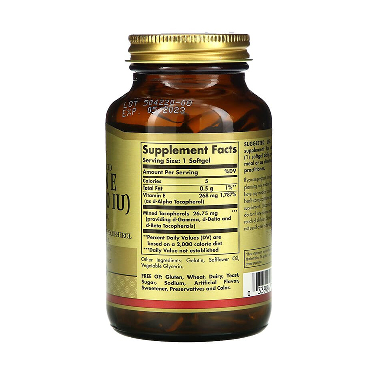 Solgar Naturally Vitamin E 400 IU , 100 Softgels