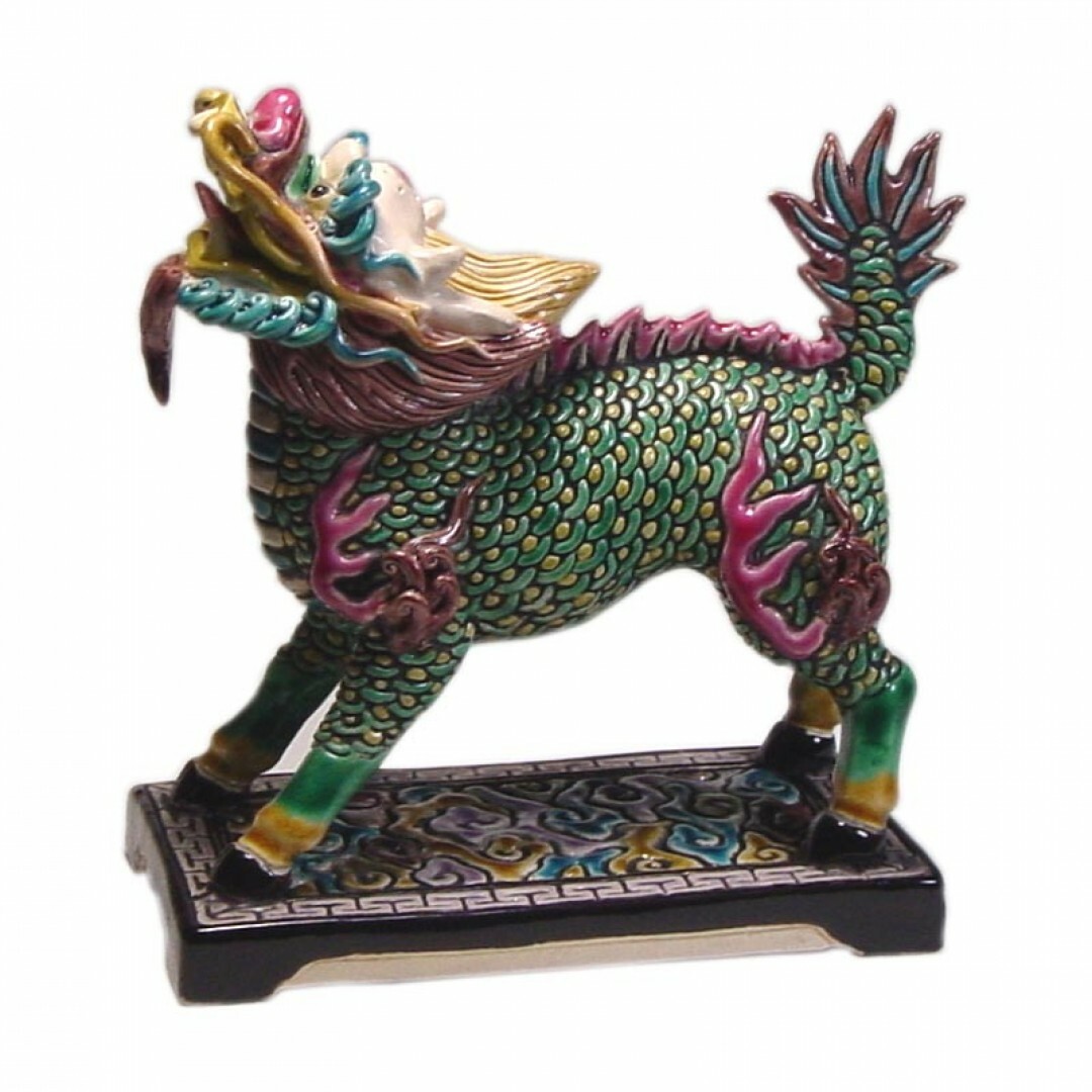 交趾陶-麒麟獻瑞