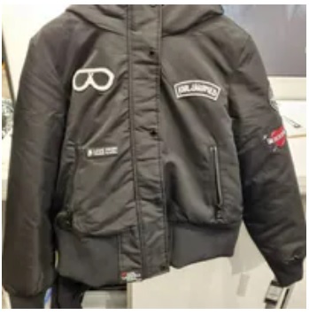 [S] KARL LAGERFELD LOGO PATCH HOODED BOMBER,BLACK, LWOMP839-BLK [FINAL SALE] (SKL772)