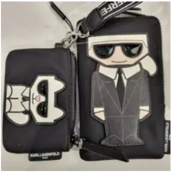 [S] KARL LAGERFELD LH2YE5BV KARL AND CHOUPETTE POUCH LANYARD,BLACK, 194775332074 (SKL773)