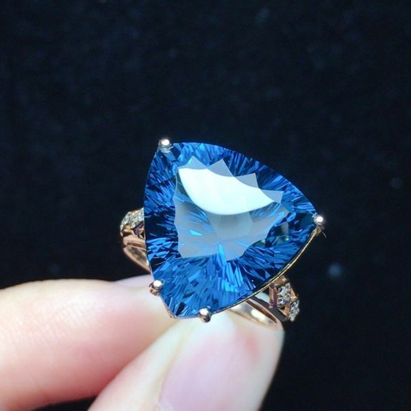 限量特價 18k真金真鑽 托帕石戒指 送證書