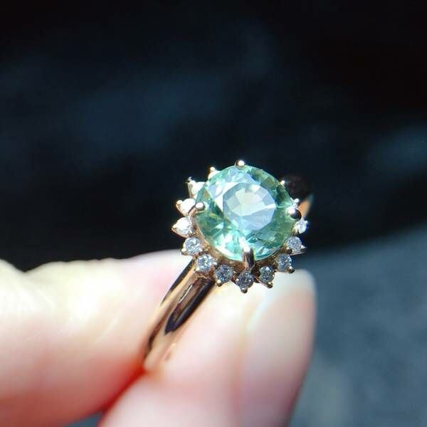 限量特價 18k真金真鑽 碧璽戒指 送證書