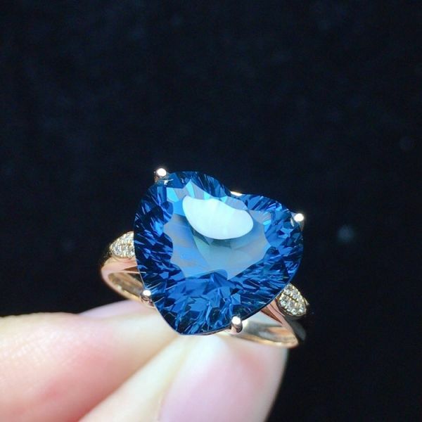 限量特價 18k真金真鑽 托帕石戒指 送證書