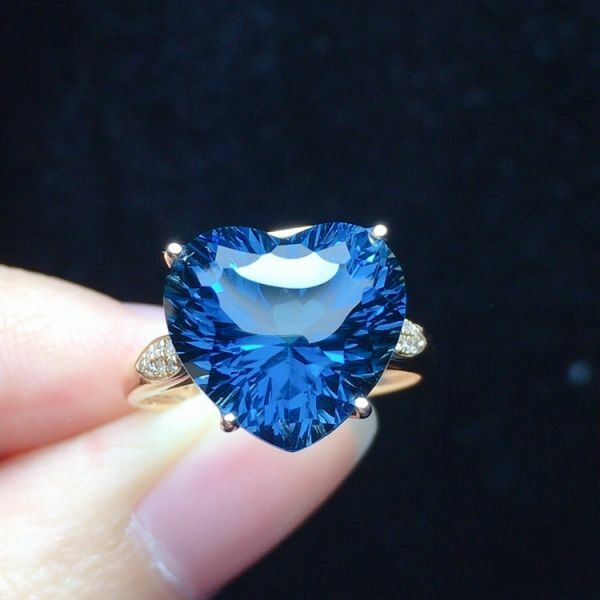 限量特價 18k真金真鑽 托帕石戒指 送證書