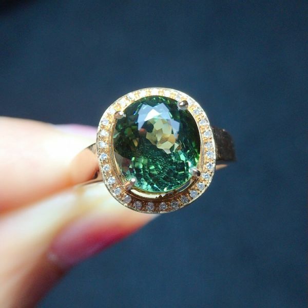 限量特價 18k真金真鑽 碧璽戒指 送證書