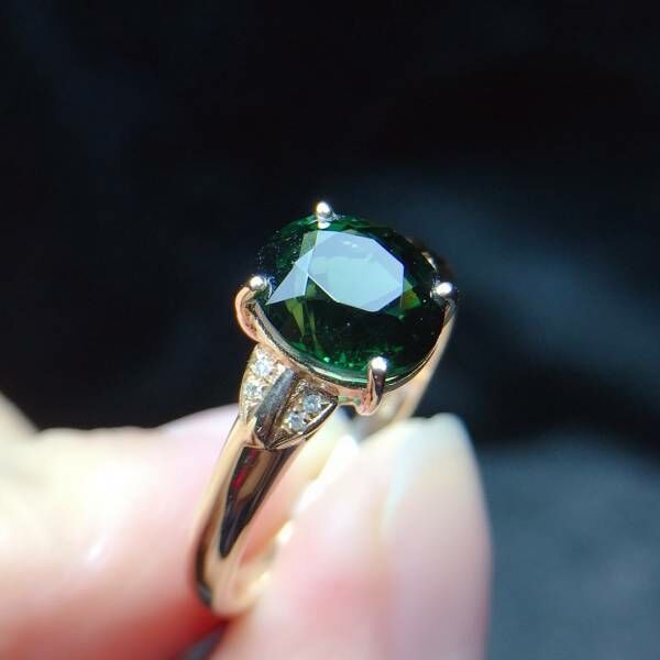 限量特價 18k真金真鑽 碧璽戒指 送證書