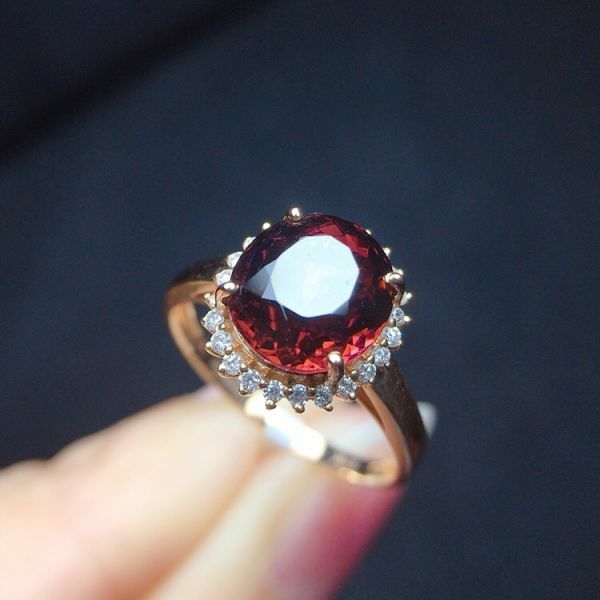 限量特價 18k真金真鑽 碧璽戒指 送證書