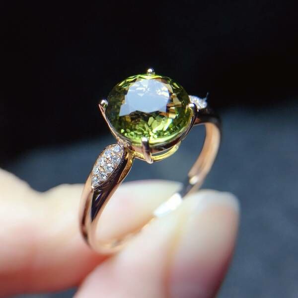 限量特價 18k真金真鑽 碧璽戒指 送證書