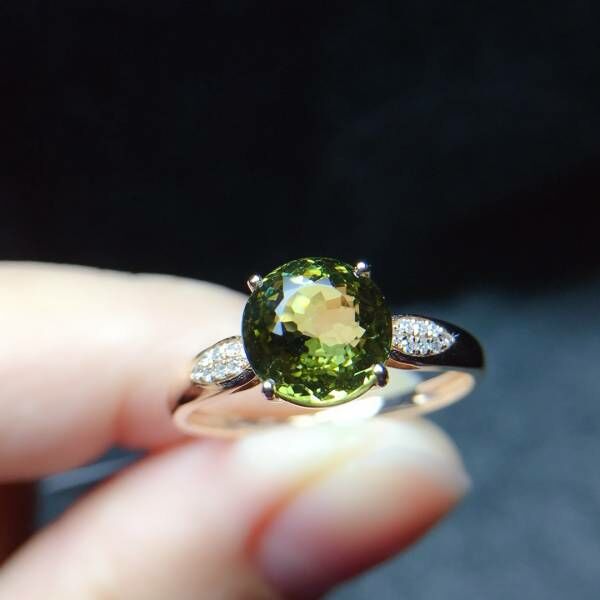 限量特價 18k真金真鑽 碧璽戒指 送證書