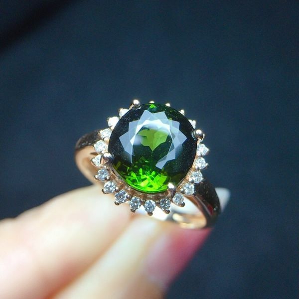 限量特價 18k真金真鑽 碧璽戒指 送證書