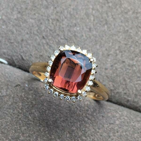 限量特價 18k真金真鑽 碧璽戒指 送證書