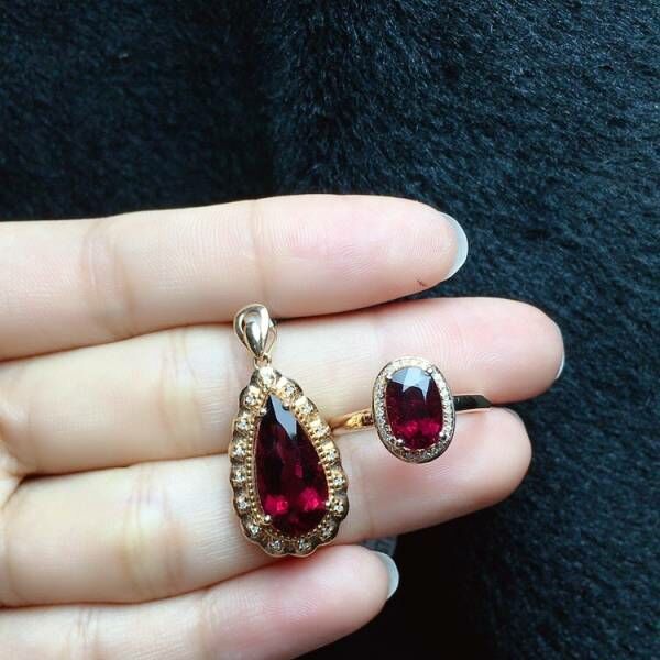 限量特價 18k真金真鑽 天然碧璽套組 送證書