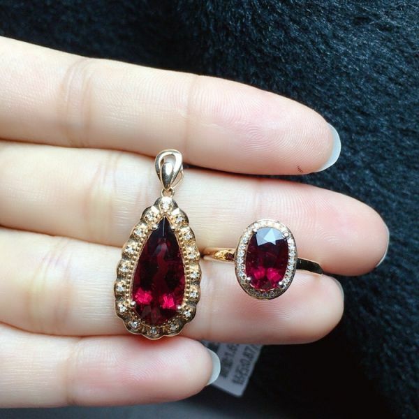 限量特價 18k真金真鑽 天然碧璽套組 送證書