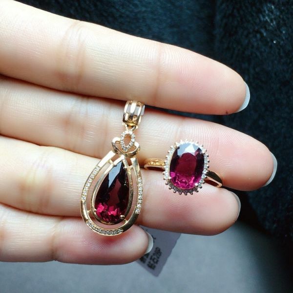 限量特價 18k真金真鑽 天然碧璽套組 送證書