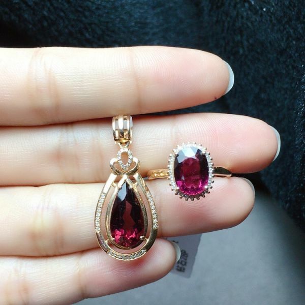 限量特價 18k真金真鑽 天然碧璽套組 送證書