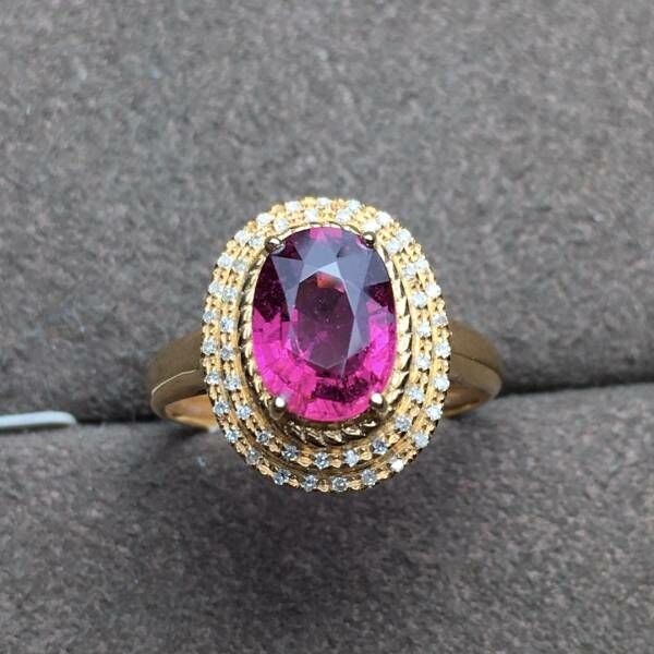 限量特價 18k真金真鑽 碧璽戒指 送證書