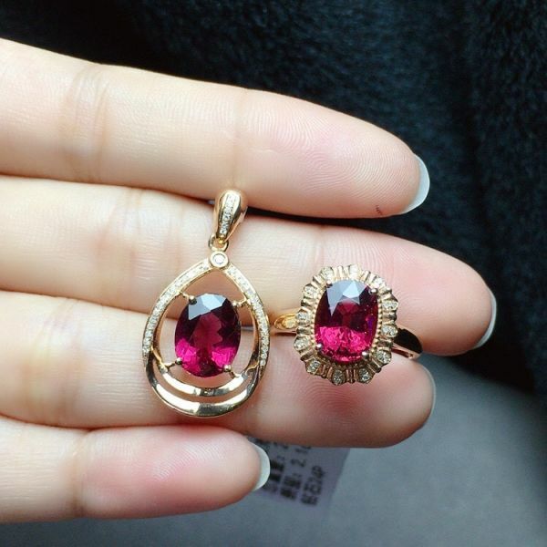 限量特價 18k真金真鑽 天然碧璽套組 送證書