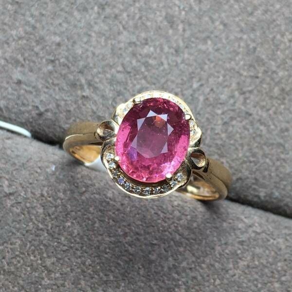 限量特價 18k真金真鑽 碧璽戒指 送證書