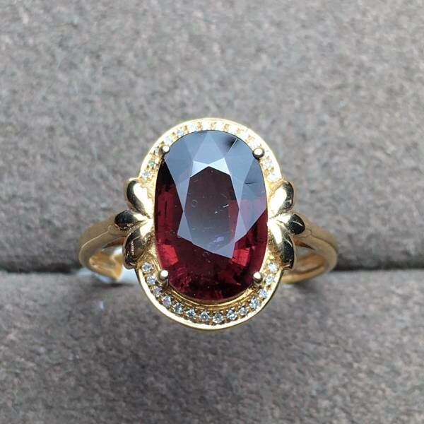 限量特價 18k真金真鑽 碧璽戒指 送證書