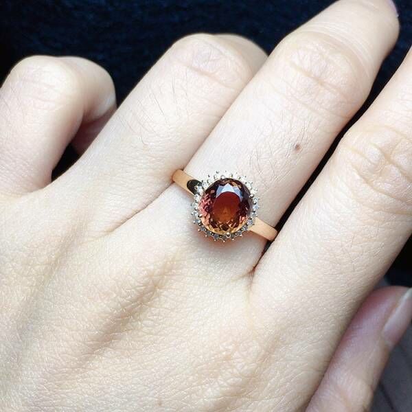 限量特價 18k真金真鑽 碧璽戒指 送證書