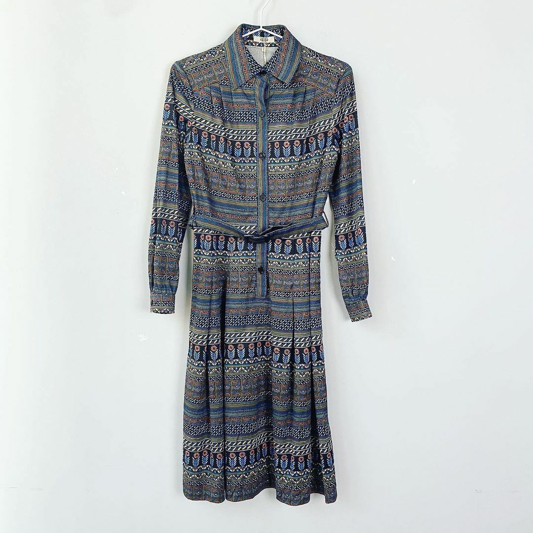 民族風藍色太陽花連身裙