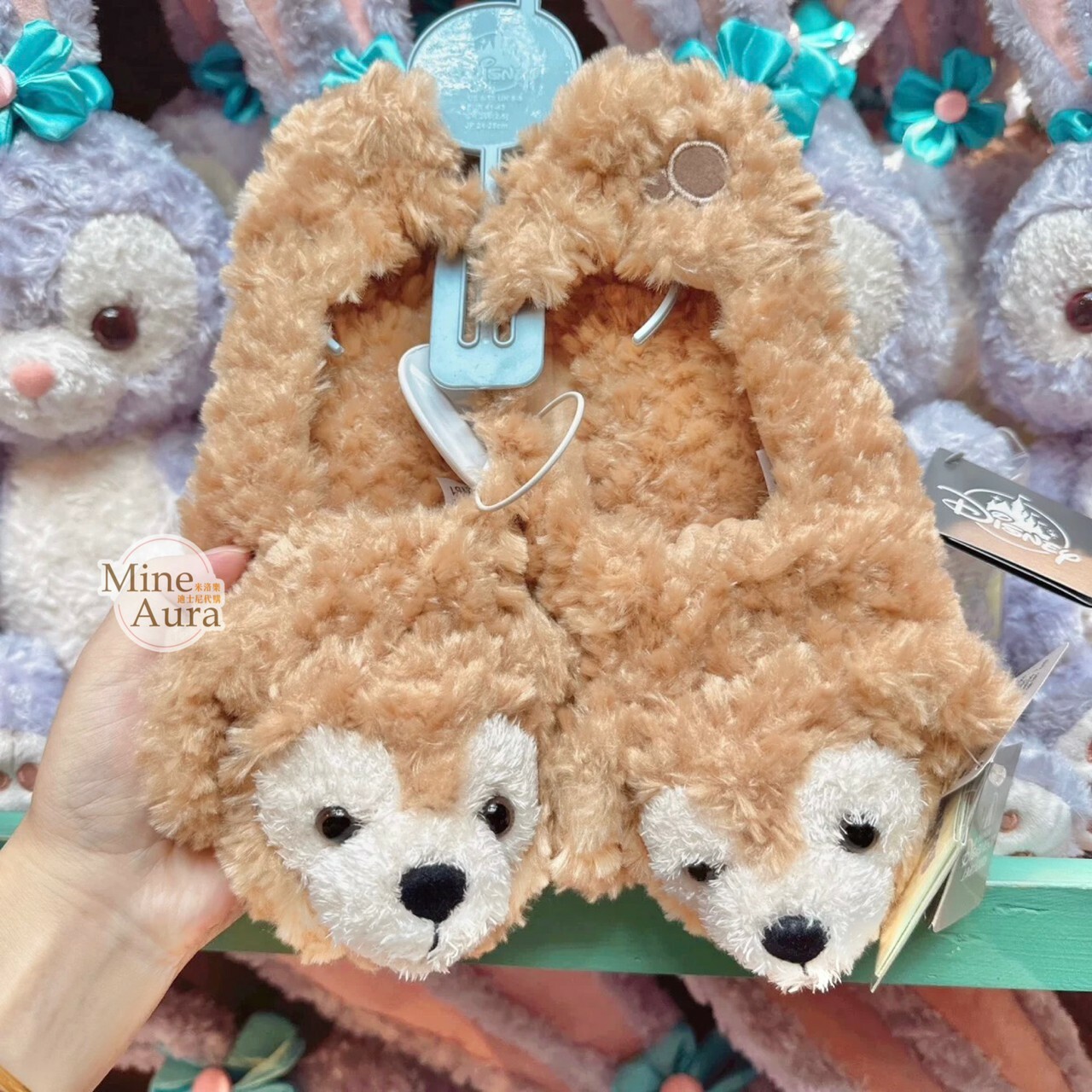 達菲 Duffy 絨毛大頭造型 室內拖鞋 -上海迪士尼樂園