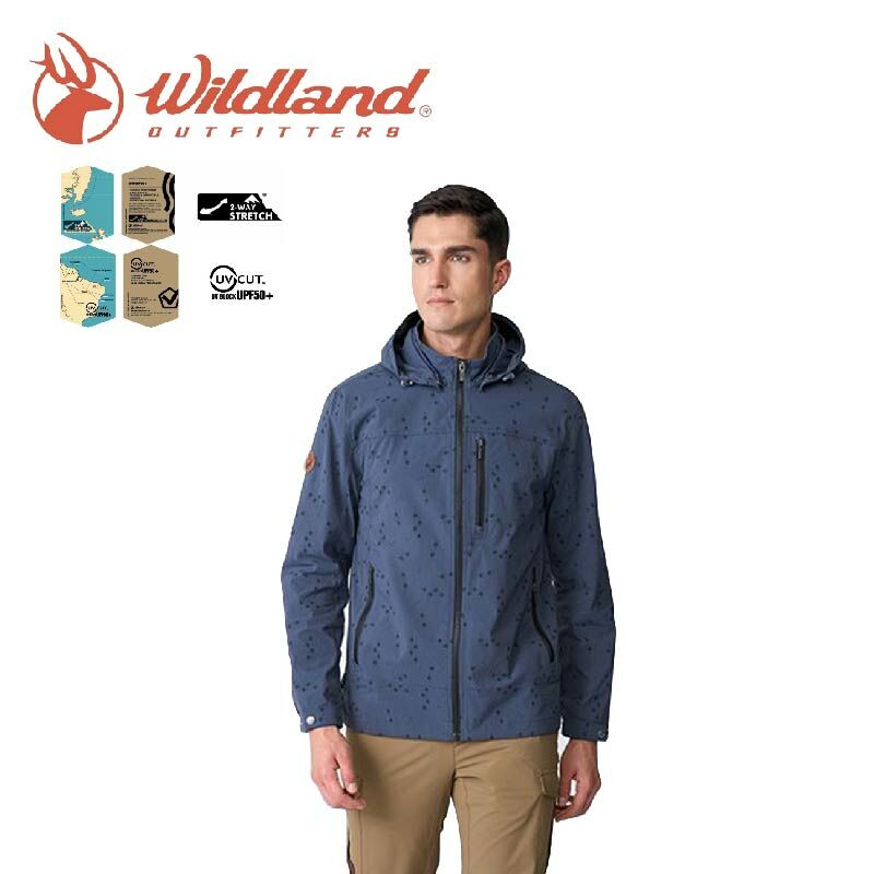 Wildland 荒野 男N66彈性印花抗UV三季外套 (2色) 出國/旅行/徒步/日常/上班 14WB21918