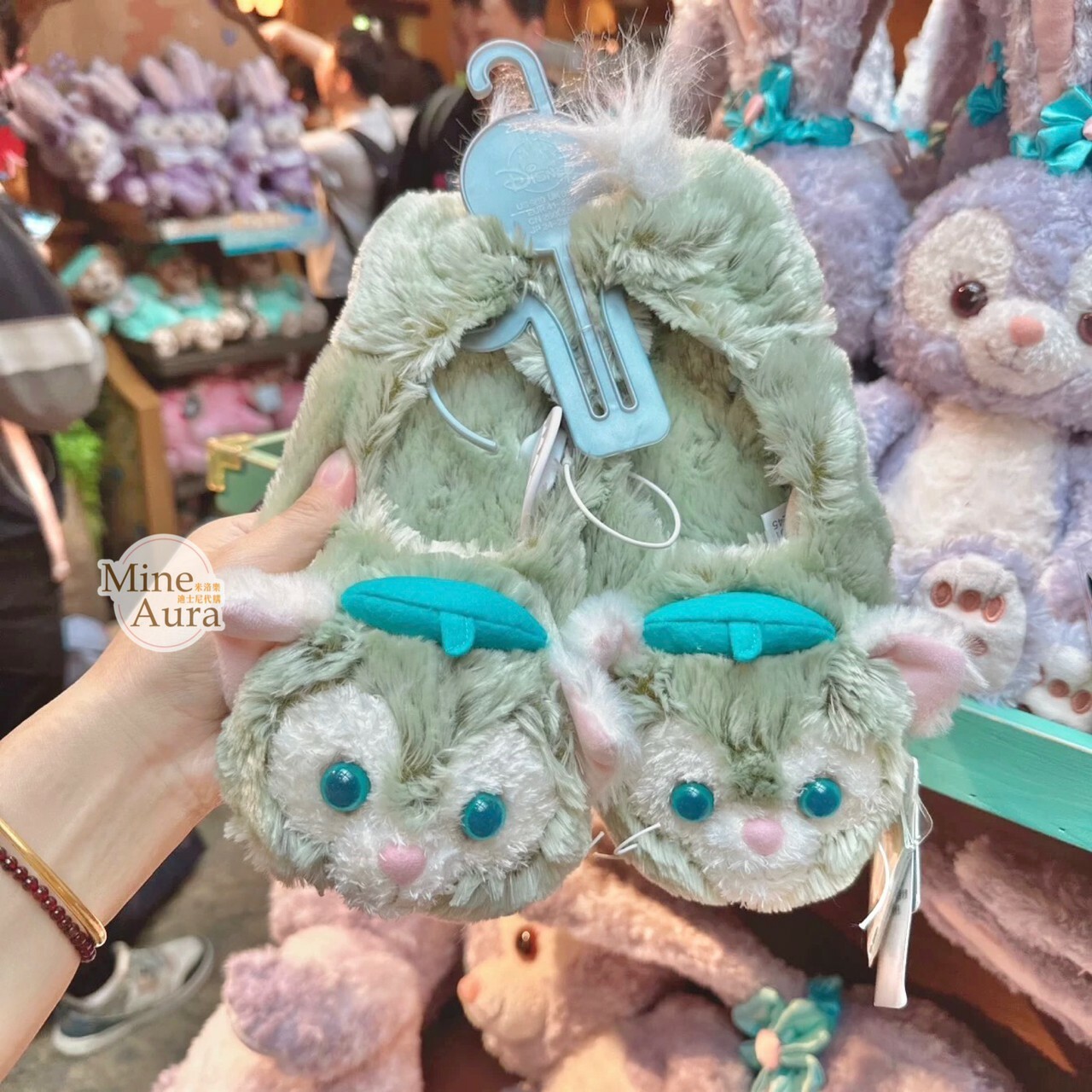 傑拉托尼 畫家貓 Gelatoni 絨毛大頭造型 室內拖鞋 -上海迪士尼樂園