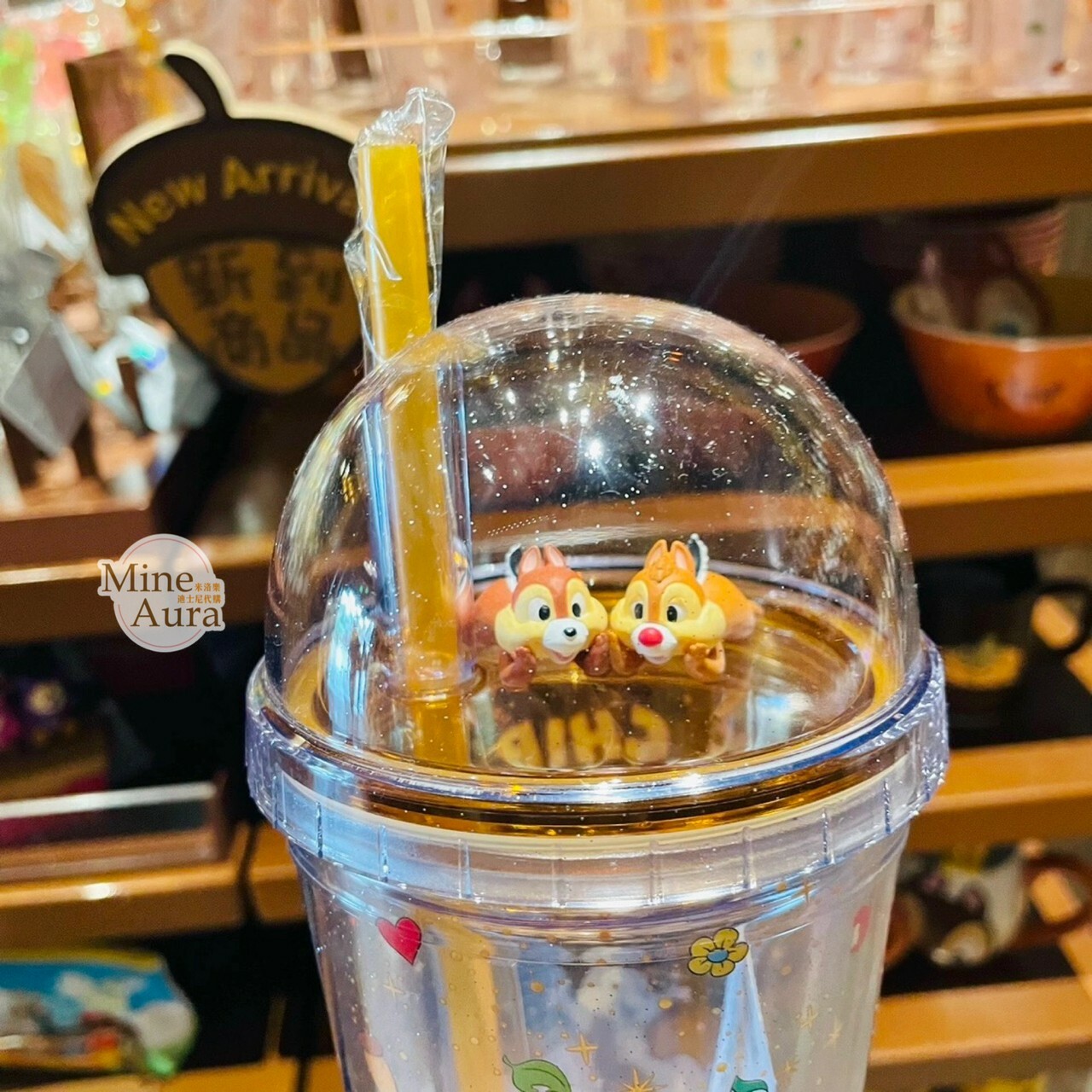 奇奇蒂蒂 Chip 'n Dale 立體造型 吸管 水杯 飲料杯 -上海迪士尼樂園