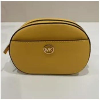 [S] MICHAEL KORS 35S3G8GC1L JET SET GLAM SM LEATHER FRNTPKT OVAL XBODY,DAFFODIL, 196163833736 (SMK626)