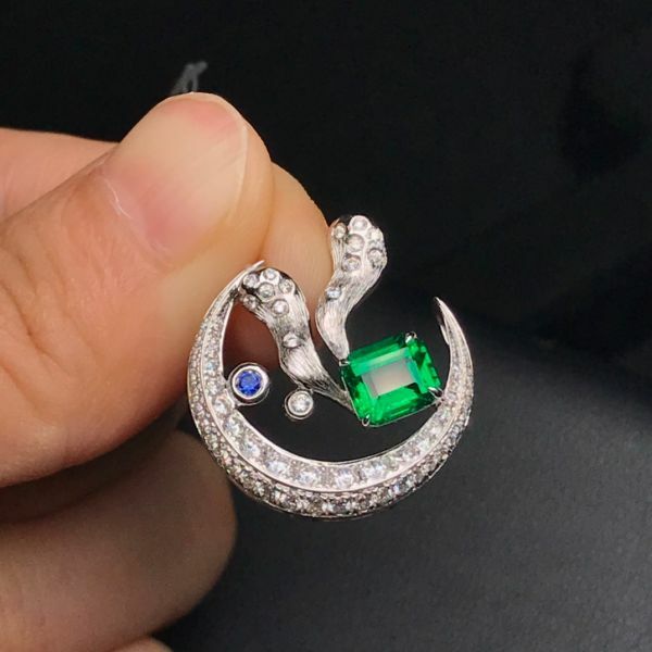 0.95ct 祖母綠吊墜