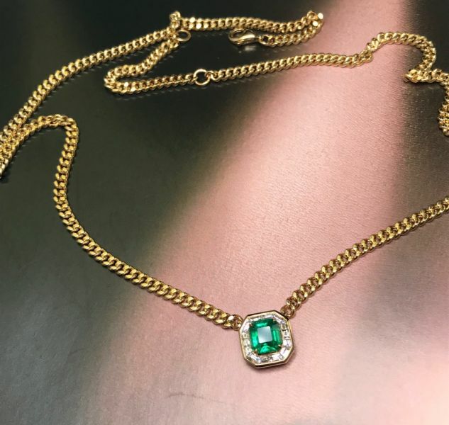 0.9ct 18K古巴風項鍊