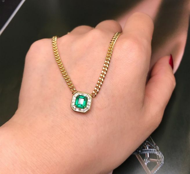 0.9ct 18K古巴風項鍊