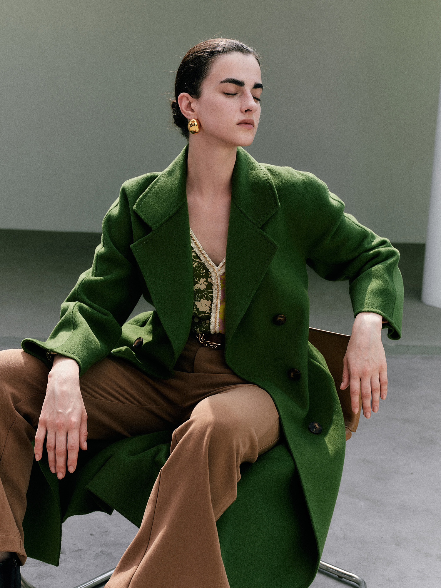 mi-tu 羊毛長身大衣