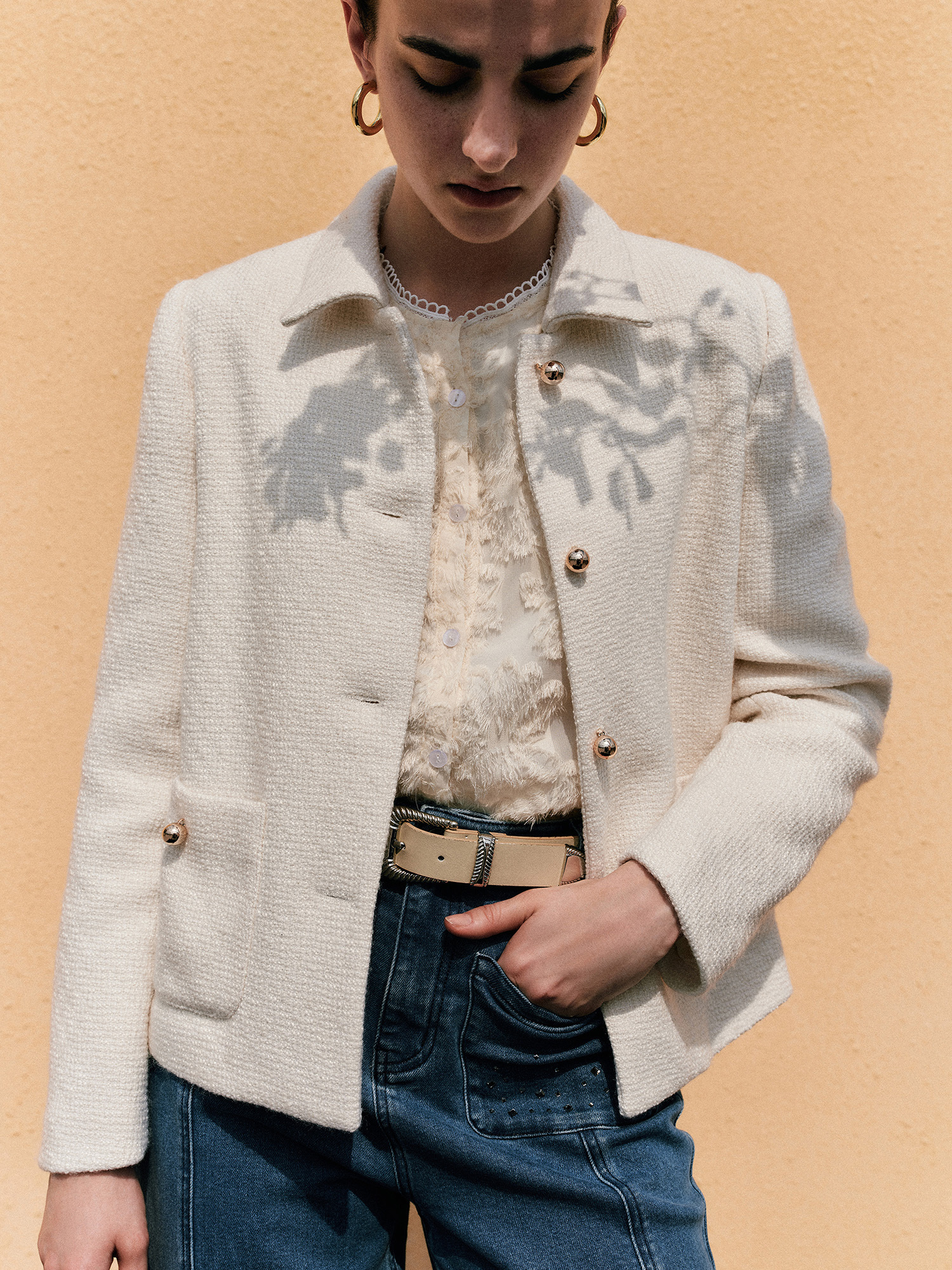 mi-tu 粗花呢短外套