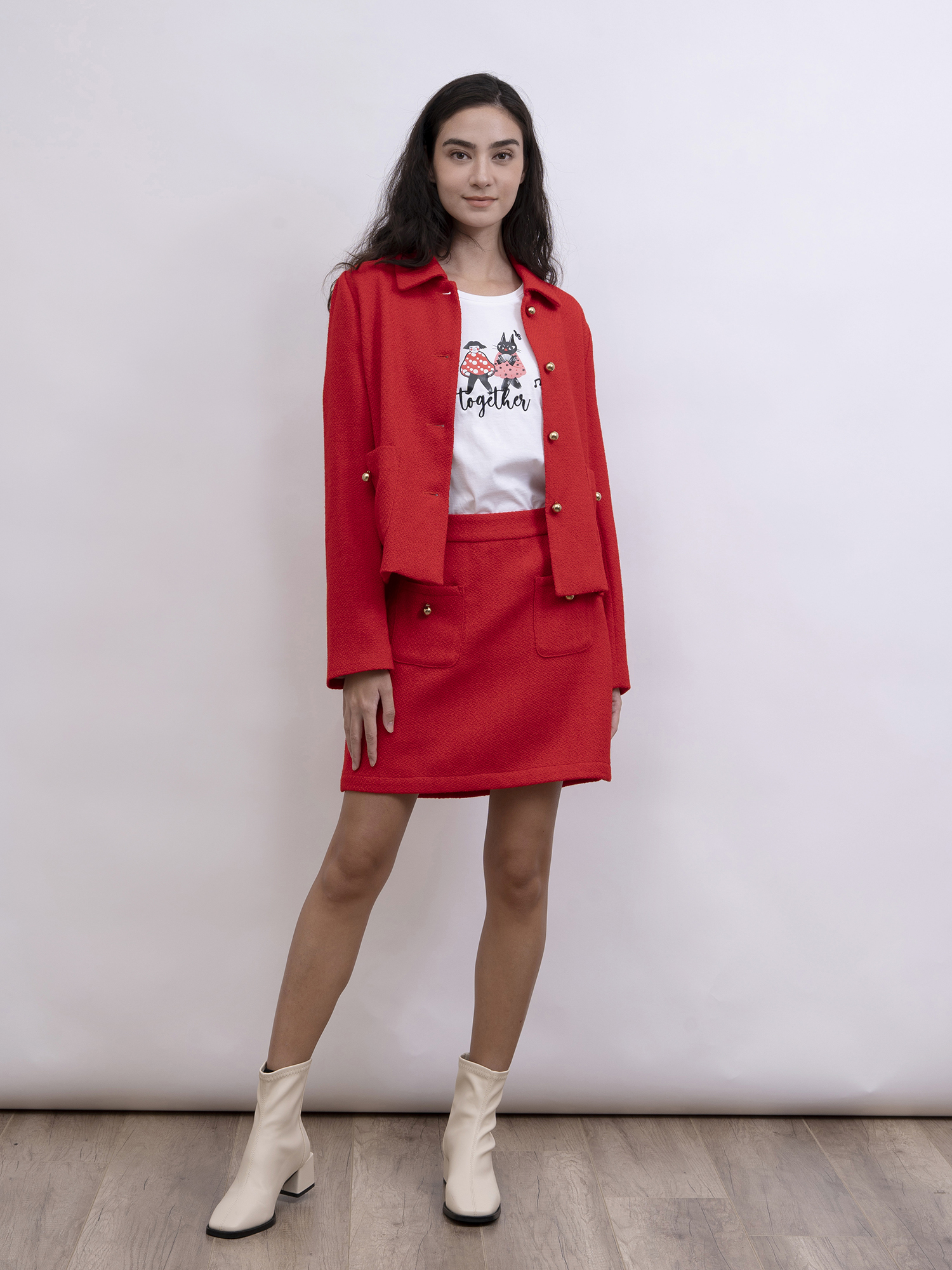 mi-tu 粗花呢短裙