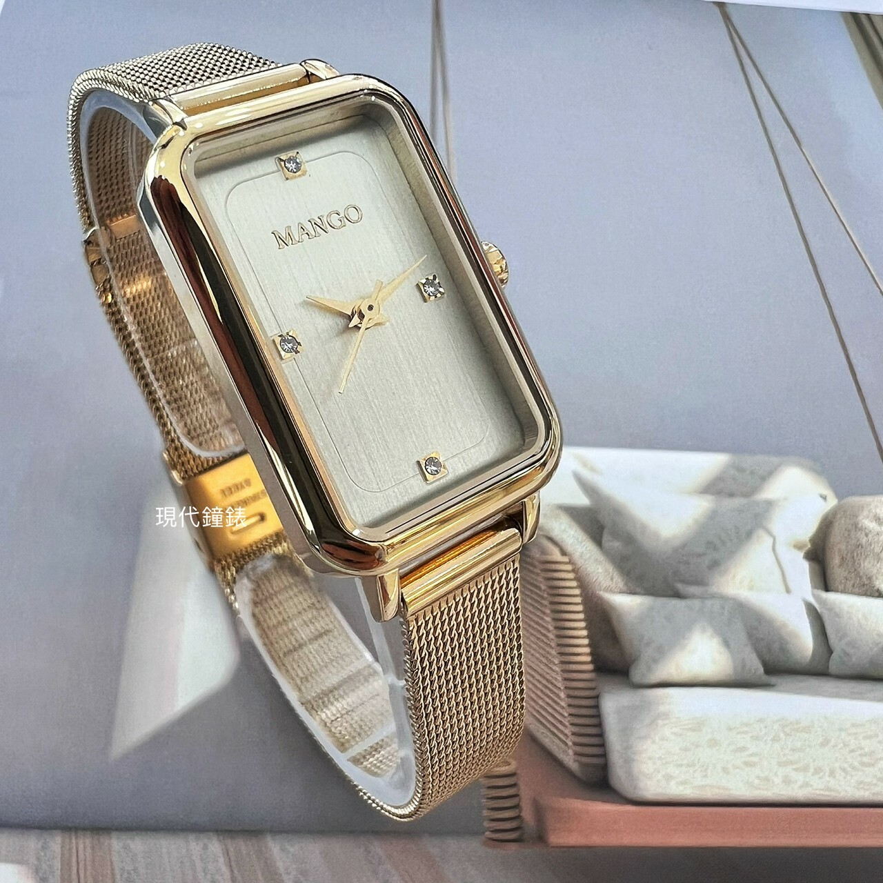 【MANGO】復刻晶鑽方形腕錶 MA6712L-13K 21mm 現代鐘錶