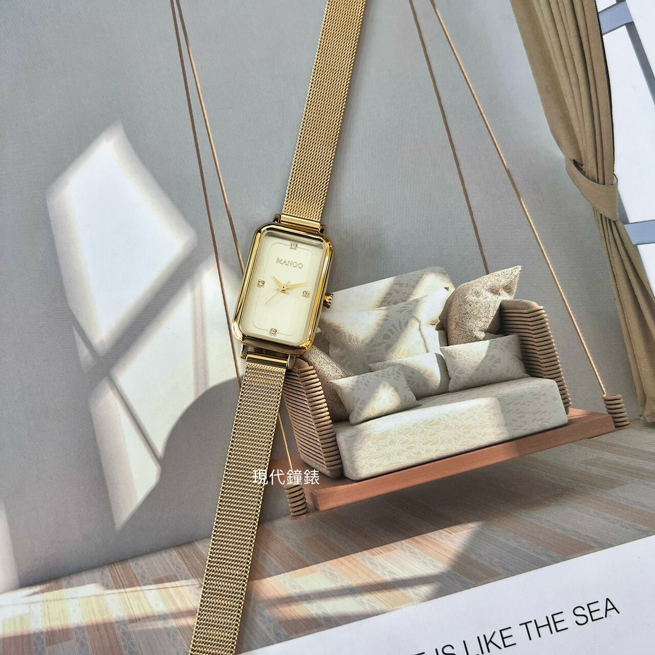 【MANGO】復刻晶鑽方形腕錶 MA6712L-13K 21mm 現代鐘錶