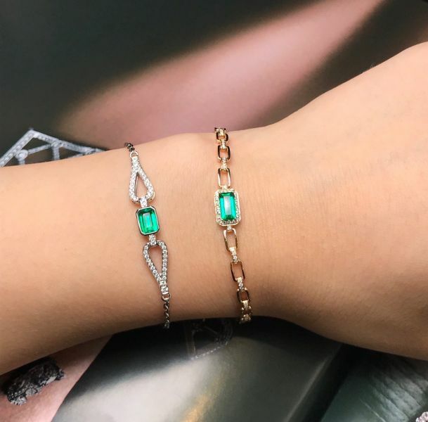 0.45ct 18K祖母綠手鍊