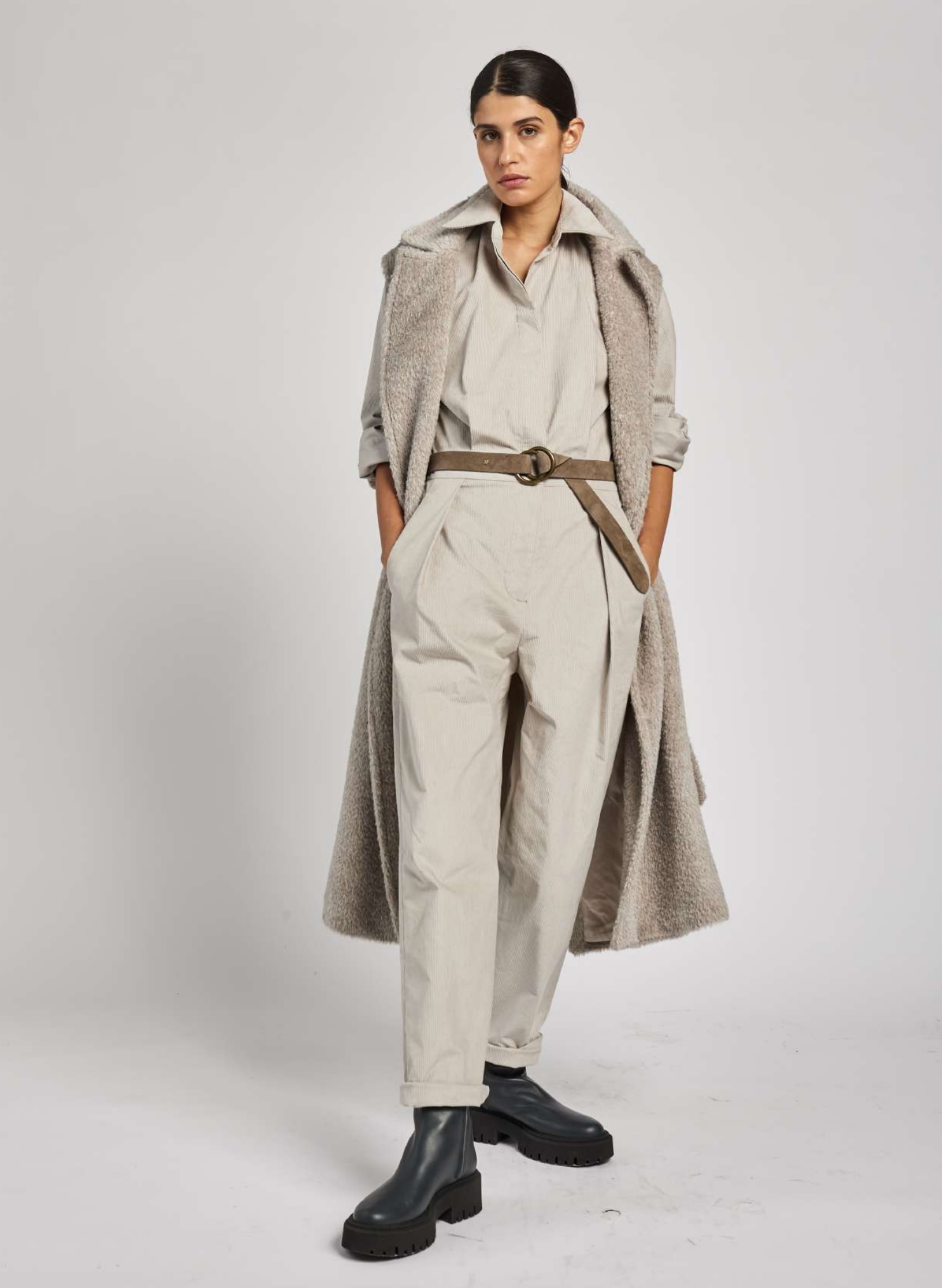 牛皮短靴(深灰)