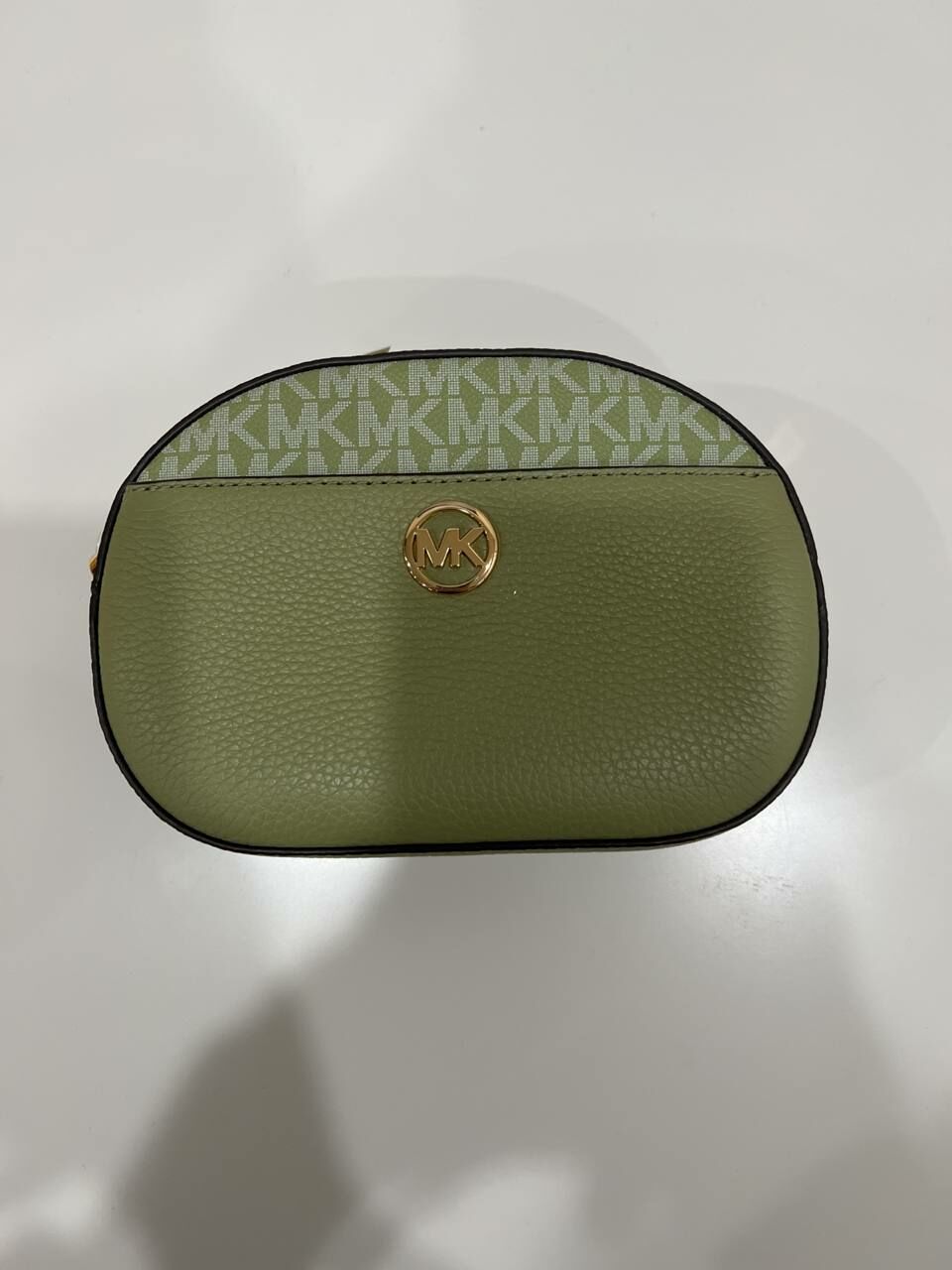 [S] MICHAEL KORS 35S3G8GC0Y JET SET GLAM SM LEATHER FRNTPKT OVAL XBODY,LIGHT SAGE, 196163832609 (SMK632)