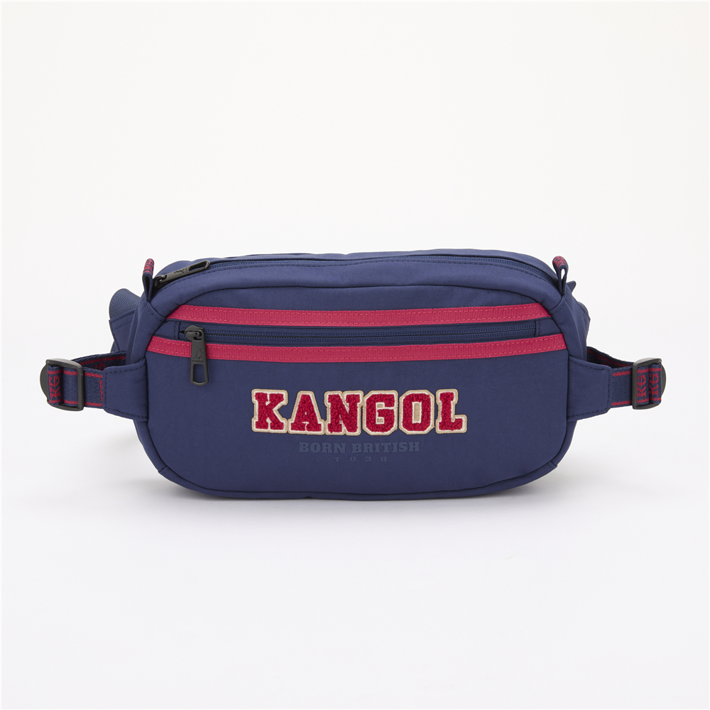 KANGOL 腰包 米白/深藍 撞色LOGO 織帶 胸背包 側背包 63551780-