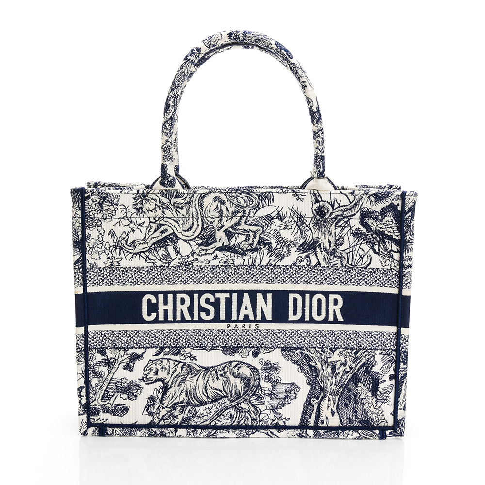 DIOR Book Tote Bag Toile de Jouy老虎刺繡手提托特包/手袋