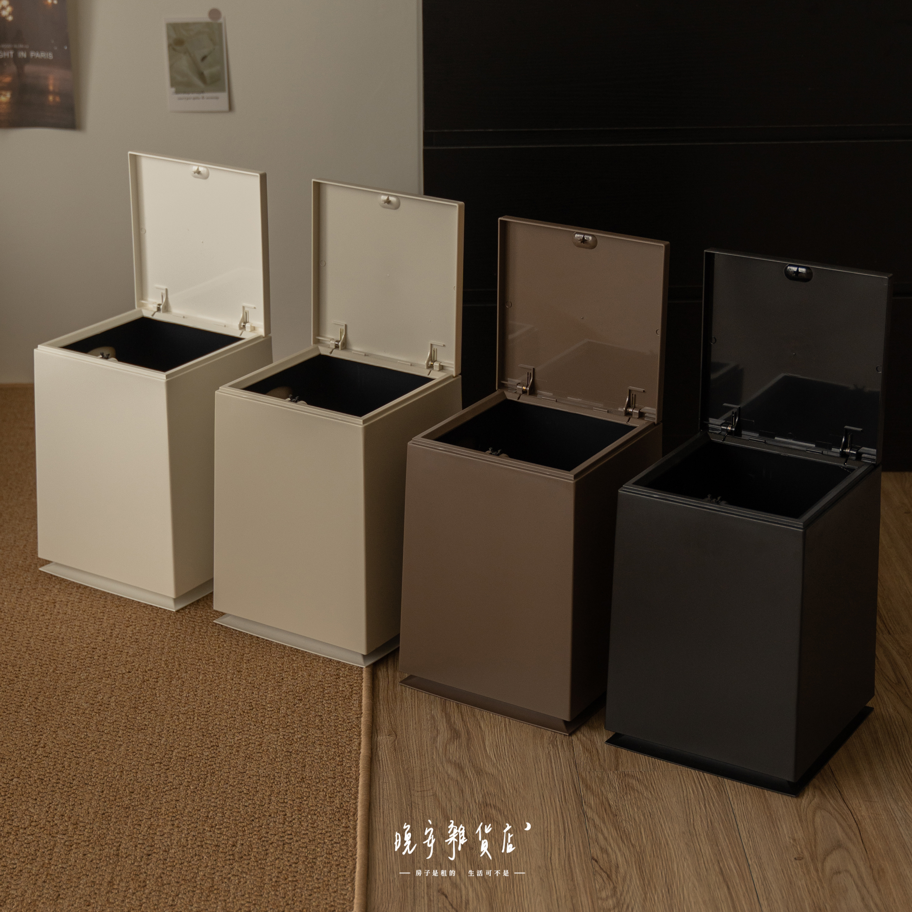 【寬款翻蓋】大容量垃圾桶