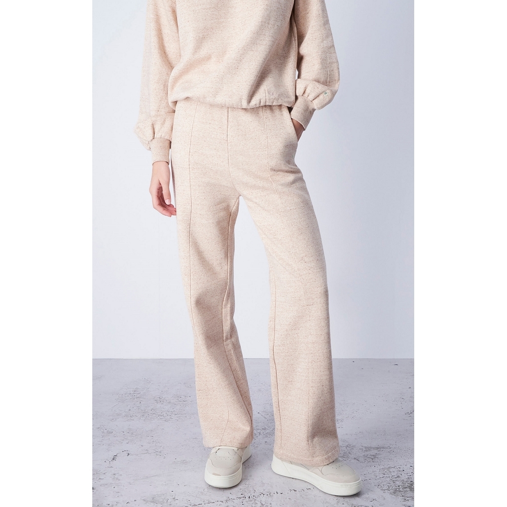 女款-【ECO 有機系列】有機棉高腰直筒長褲-燕麥（116732-PM006）