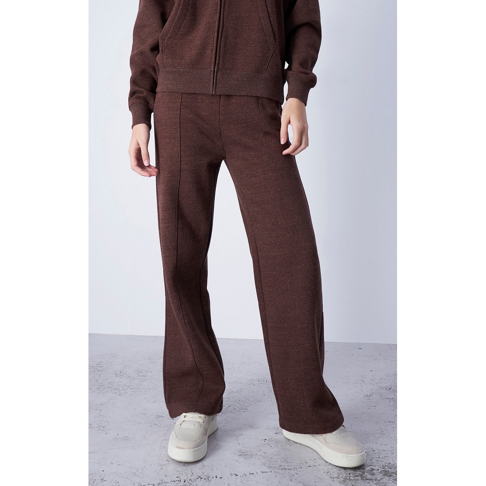 女款-【ECO 有機系列】有機棉高腰直筒長褲-咖啡（116732-MM505）