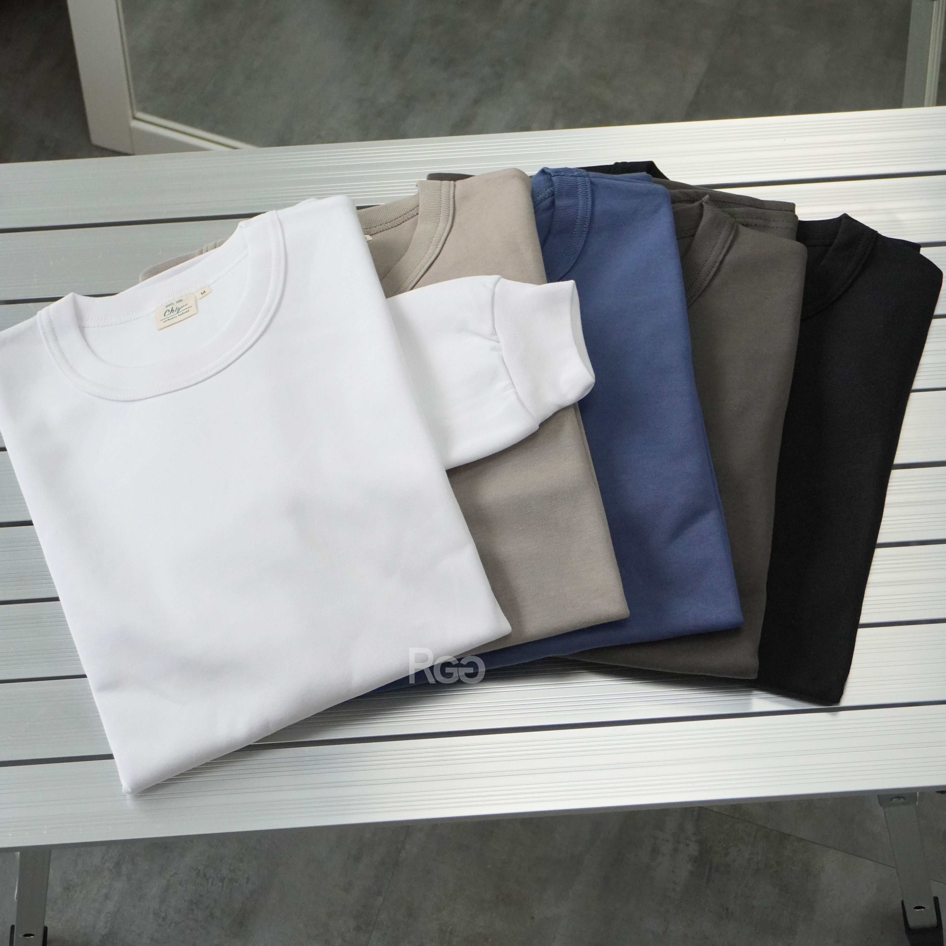 #23205 台灣製太空棉落肩圓弧下擺長T