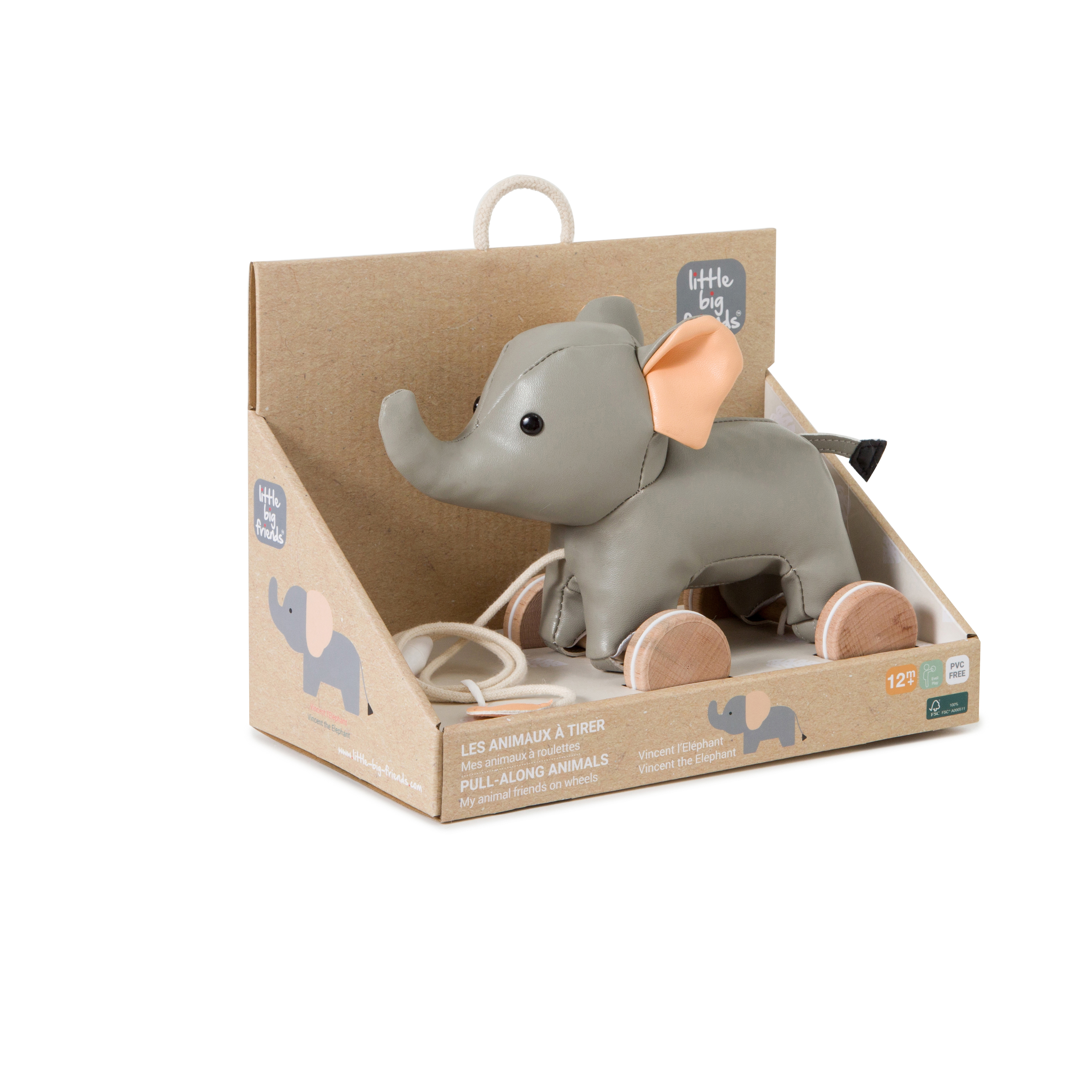 Vincent the pull along elephant - Oeko-tex_Little Big Friends
